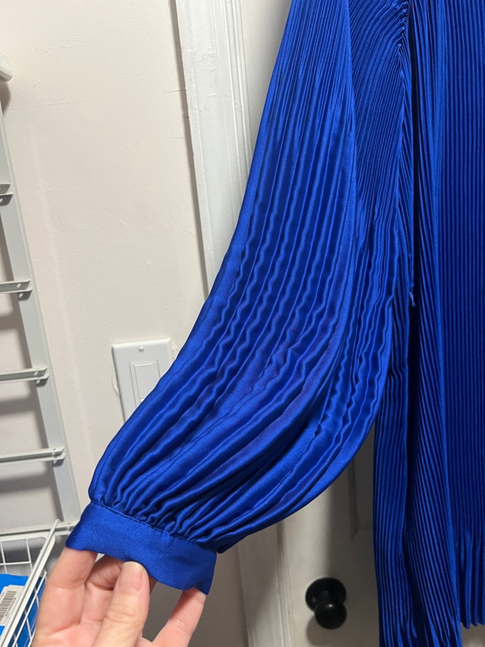 Banana Republic Royal Blue Pleated Long Sleeve Dress - Picture 5 of 8